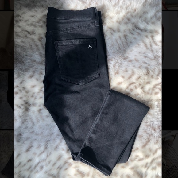 Rag & Bone Black High Rise Skinny Denim Jeans - Picture 4 of 7